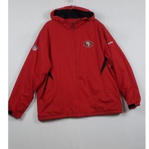 San Francisco 49ers 2-Layer Hooded Sideline Jacket, full zip, Men XL,  PRE-OWNED